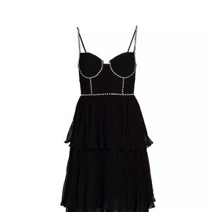 Self-Portrait Bustier Chiffon Midi-Dress Sold Out Everywhere NWT Saks size 2